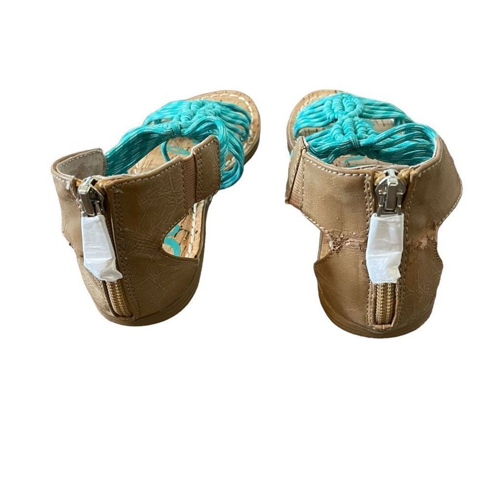 Sam Edelman Turquoise Summer Sandals Shoes, Youth Girl Size 2 Gladiator Flat - Picture 3 of 4